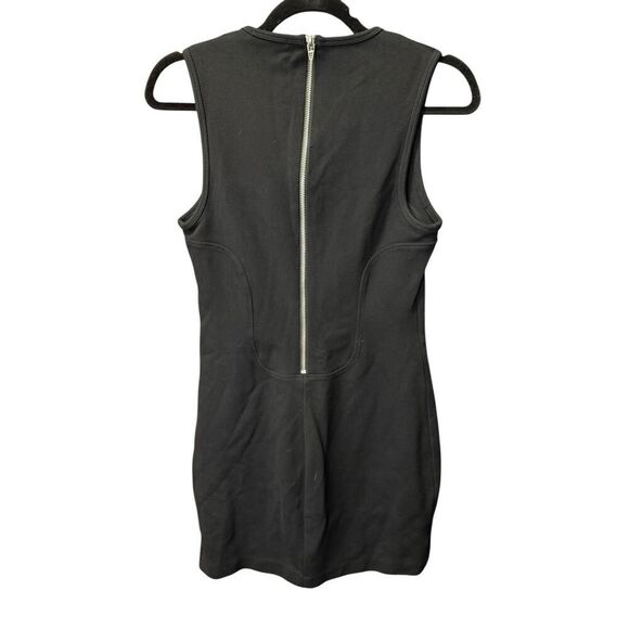 T by Alexander Wang Black Sleeveless Bodycon Dress Size M Ribbed Detailing - Picture 5 of 12
